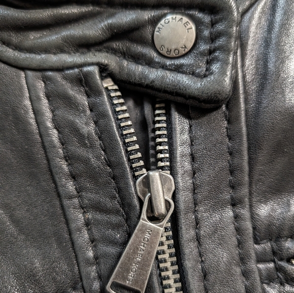 Michael Kors leather moto jacket - Picture 3 of 5